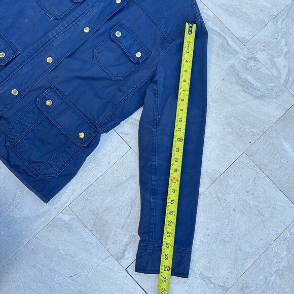 J.Crew Waxed Cotton Downtown Field Jacket / Navy Blue / Womens Large - Picture 7 of 13